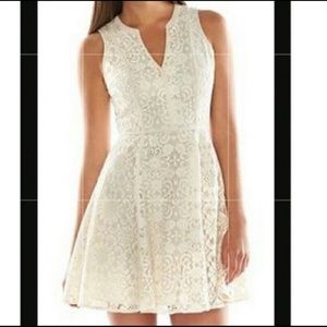 Lauren Conrad White/ Cream Lace Dress